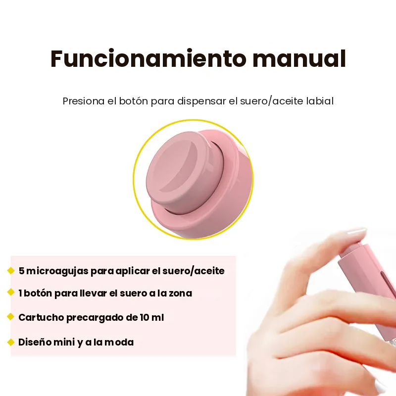 Funcionamiento manual: presiona el botón para dispensar el suero